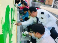 파주경찰서, 법원리 웅담초에 교통안전 벽화설치