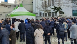 우기종 목포시 예비후보, 임시 천막사무소에서 성명서 발표