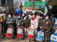 김영선 예비후보, 웅동2동 아파트단지 및 상가일대 코로나19 방역 실시
