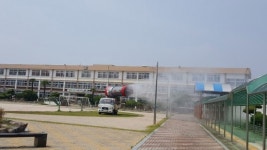 개학 전 밀양시내 각급학교 코로나 19 방역 실시