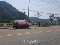 울진군, 폭염 대비 가로수 및 조경사업지 관수작업 실시