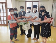 나주 금성중학교 학생들, 수제 마스크 140장,손 소독제 140개 경로당 전달