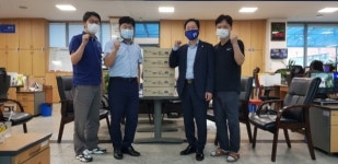 한국자유총연맹 양평군지회, 청운면에 마스크 5백장 지원