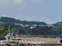 법환 포구에서 바라본 서귀포시.