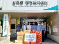 심곡1새마을지도협의회,  심곡동 행정복지센타에 마스크와 손소독제 기부