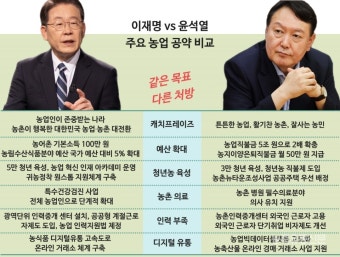 [집중분석] 이재명·윤석열 대선후보 농업 공약 풀이