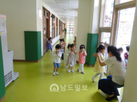 광주 지한 유치원생들의 소방훈련