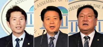민주당 원내대표 선거 D-1...김태년, 노웅래, 이인영 의원