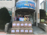 천우산업개발, 광양시 중마동에 여성위생용품 25상자 기부