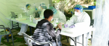 선별진료소 차려진 무등산 등산로