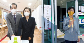 [6·1지방선거 사전투표]광주시장·전남지사 후보들, 한표 행사