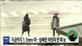 지금까지 1.1mm 비..상북면 이천리 한 때 눈