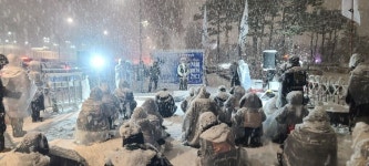 첫눈처럼 동지에게 간다 공공운수노조, 이틀간 투쟁사업장 순회투쟁… 연대의 온기 나눠