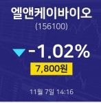 엘앤케이바이오주식증권  7일  현재 7800원