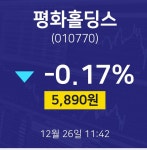 12월 26일 평화홀딩스 증권투자 5890원  -0.17%