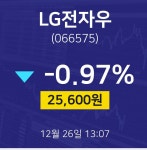 LG전자우오늘주식  26일  현재 25600원