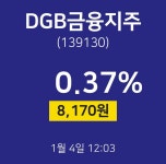 1월 4일 DGB금융지주 주식종목시세 8170원  0.37%