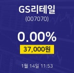 GS리테일시세보기  14일  현재 37000원