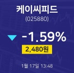 1월 17일 케이씨피드 주식종목검색 2480원  -1.59%