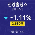 진양홀딩스주식시세현황  1일  현재 2700원