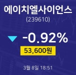 증권투자 에이치엘사이언스 주가 8일  현재 53600원