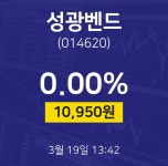 주식현재가 성광벤드 주가 19일  현재 10950원