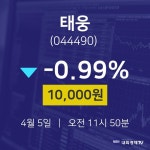 태웅투자주식  5일  현재 10000원