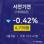 서전기전배당주식  8일  현재 4770원