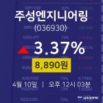 주성엔지니어링주식창  10일  현재 8890원