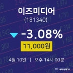 주식추천주 이즈미디어 주가 10일  현재 11000원