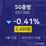 4월 12일 SG충방 증권매매 2405원  -0.41%