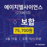 투자주식 에이치엘사이언스 주가 16일  현재 75700원