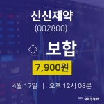 4월 17일 신신제약 시세보기 7900원  0.00%