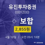4월 18일 유진투자증권 주가차트 0.00% 2855원