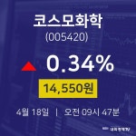 투자주식 코스모화학 주가 18일  현재 14550원