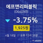 에프앤리퍼블릭증권플러스  18일  현재 1925원