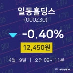 투자주식 일동홀딩스 주가 19일  현재 12450원