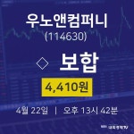4월 22일 우노앤컴퍼니 실시간주식현황 4410원  0.00%