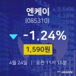 주가차트 엔케이 주가 24일  현재 1590원