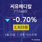 씨유메디칼증권투자  25일  현재 2825원