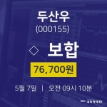5월 7일 두산우 주식종목 76700원  0.00%