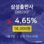 증권매매 삼성출판사 주가 9일 현재 18000원