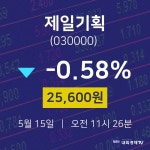 투자주식 제일기획 주가 15일  현재 25600원