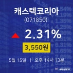 캐스텍코리아주식현황  15일  현재 3550원