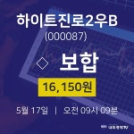 주식종목 하이트진로2우B 주가 17일  현재 16150원