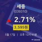 세중실시간주식현황  17일  현재 3595원
