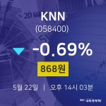 케이엔씨(K&C)006 | 5월 22일 KNN 배당주식 -0.69% 868원