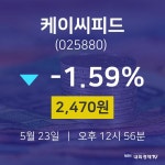 실시간주식현황 케이씨피드 주가 23일  현재 2470원