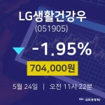 5월 24일 LG생활건강우 주식증권 704000원  -1.95%