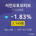 5월 24일 서진오토모티브 증권주식 -1.83% 2145원
